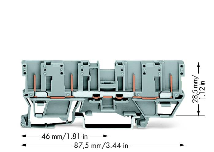 WAGO 769-151 Morsetto base 5 mm Innesto rapido Attribuzione: L Grigio 50 pz. Imballo