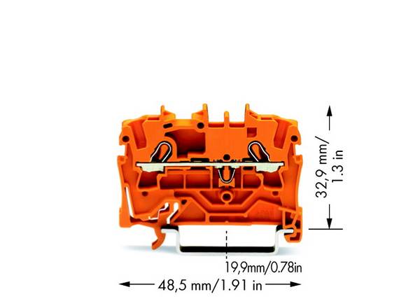 WAGO 2002-1202 Morsetto passante 5.20 mm A molla Arancione 100 pz.