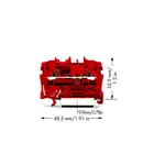 WAGO 2002-1203 Morsetto passante 5.20 mm A molla Rosso 100 pz. Pezzo
