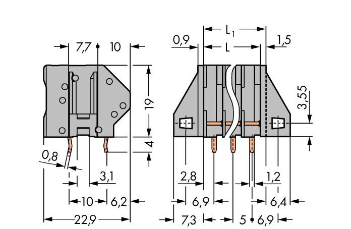 WAGO 745-108/000-006 Morsetto a molla 0.50 mm² Numero Poli (num) 8 60 pz.