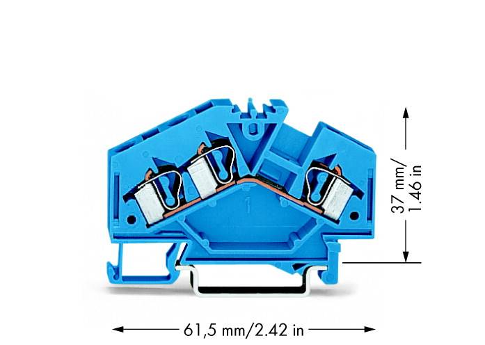 WAGO 281-651 Morsetto passante 6 mm A molla Attribuzione: N Blu 100 pz. Pezzo
