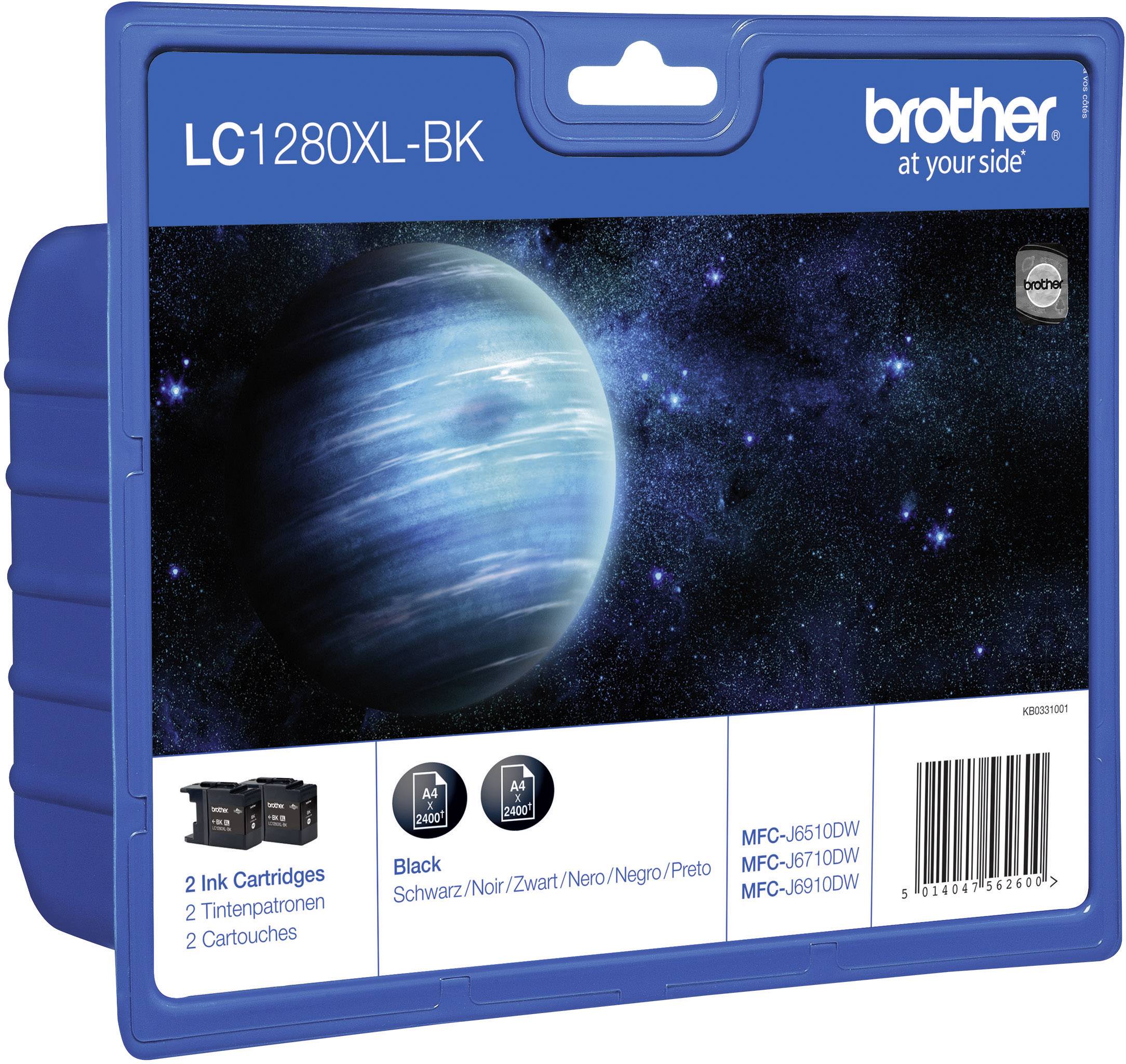 Brother Cartuccia LC-1280XLBK Originale Conf 2 pz Nero LC1280XLBKBP2DR
