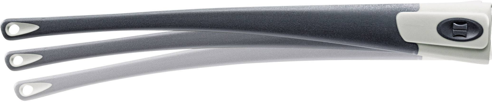 Tre diverse posizioni dei braccetti dei tergicristalli mostrano un movimento dinamico da sinistra a destra.