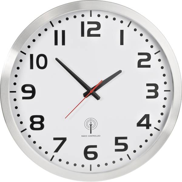 Orologi da parete - Funk-Wanduhr Jumbo (Ø) 50 cm Aluminium - Orologi da parete - Funk-Wanduhr Jumbo (Ø) 50 cm Aluminium -