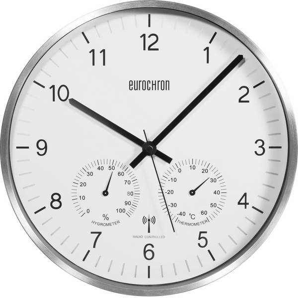 Orologi da parete - Eurochron HD-WRC039L Radiocontrollato Orologio da parete 30.5 cm x 5 cm Alluminio - Orologi da parete - Eurochron HD-WRC039L Radiocontrollato Orologio da parete 30.5 cm x 5 cm Alluminio -