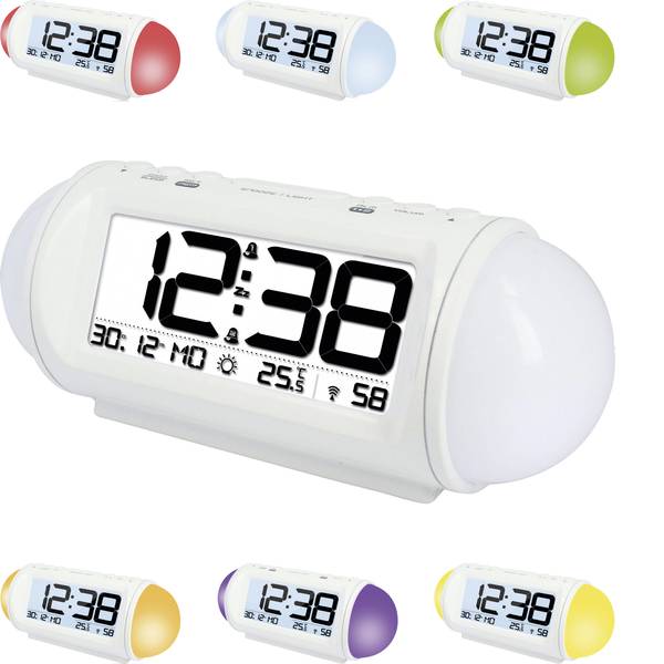 Sveglie - Orologio radiocontrollato con funzione Wake up Light (luce colorata) WT 499 (L x A x P) 185 x 75 x 75 mm - Sveglie - Orologio radiocontrollato con funzione Wake up Light (luce colorata) WT 499 (L x A x P) 185 x 75 x 75 mm -