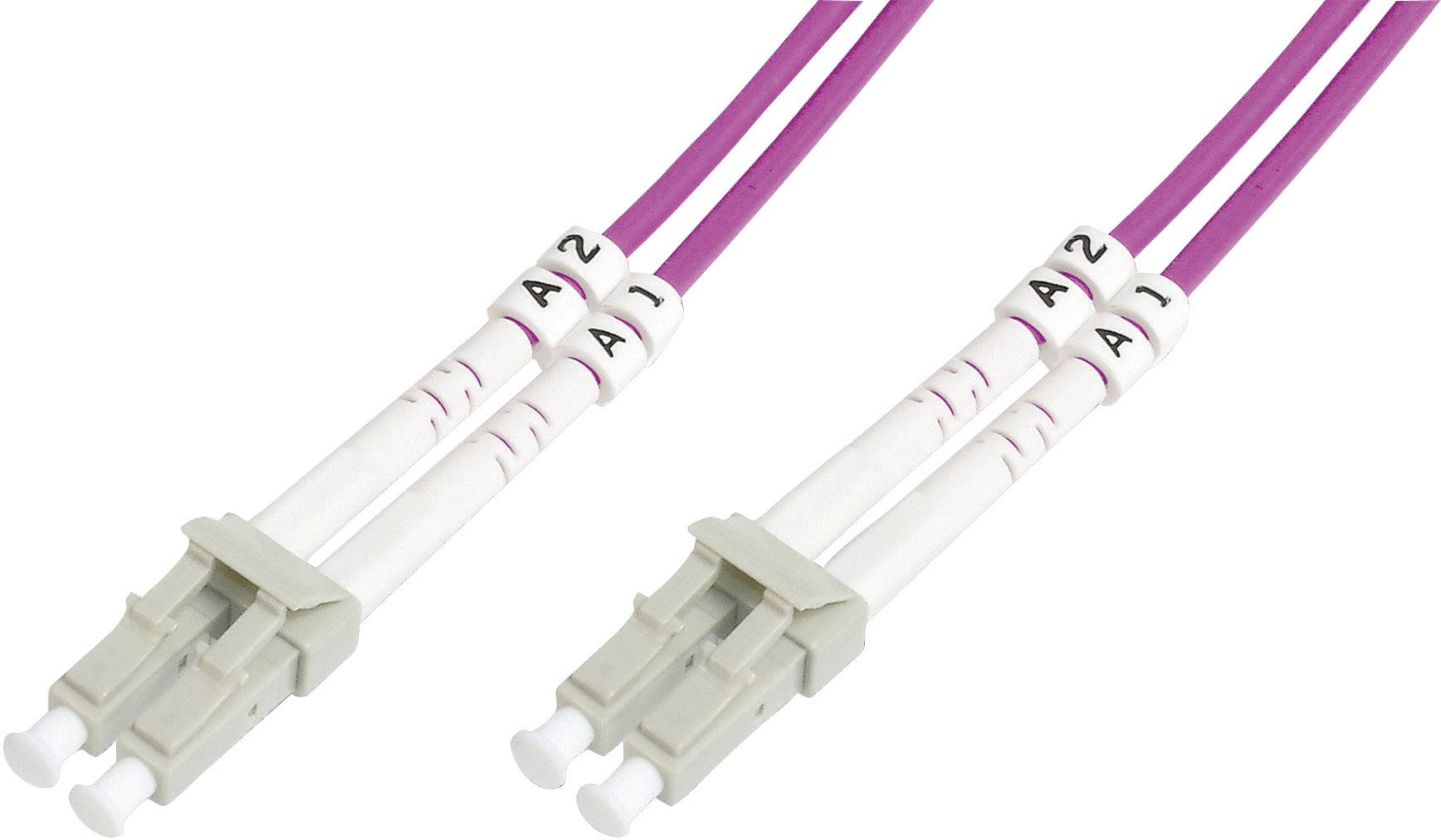 Digitus DK-2533-05-4 Fibra ottica Fibra ottica Cavo 5.00 m Violetto [1x Spina LC - 1x Spina LC] 50/125 µ Multimode OM4