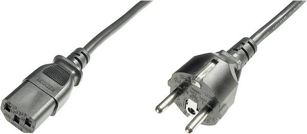 Cavo Alimentazione Digitus [1x Spina schuko - 1x Presa IEC C13] 1.20 m Nero
