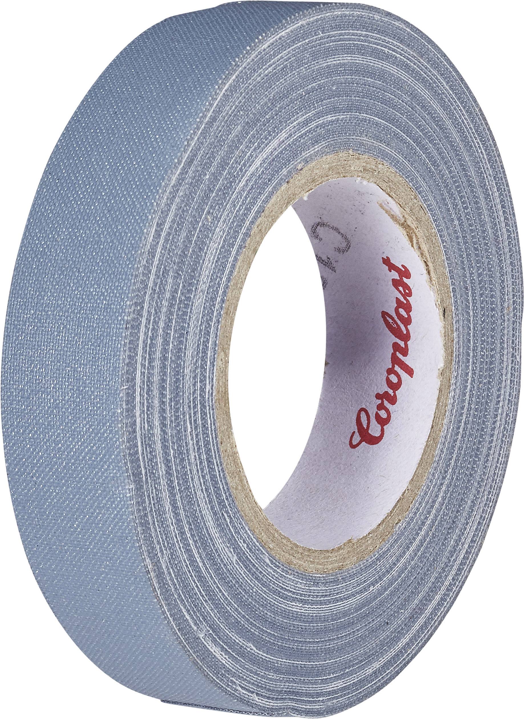 Un rotolo di nastro isolante grigio con stampa rossa 'Coroplast' all'interno del rotolo.