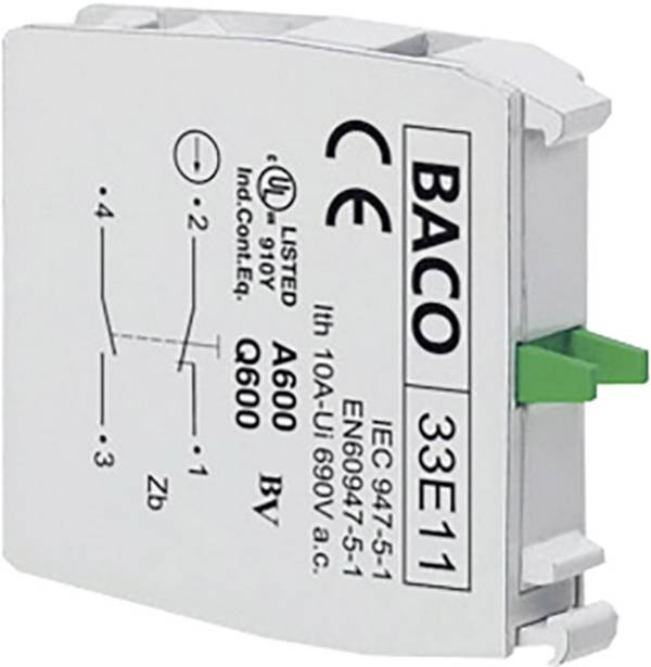 BACO 33E11 Elemento di contatto  1 NC, 1 NA  Momentaneo 600 V 1 pz.