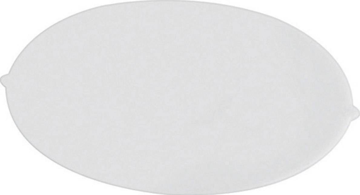 Un coperchio ovale bianco in ceramica con un design piatto.