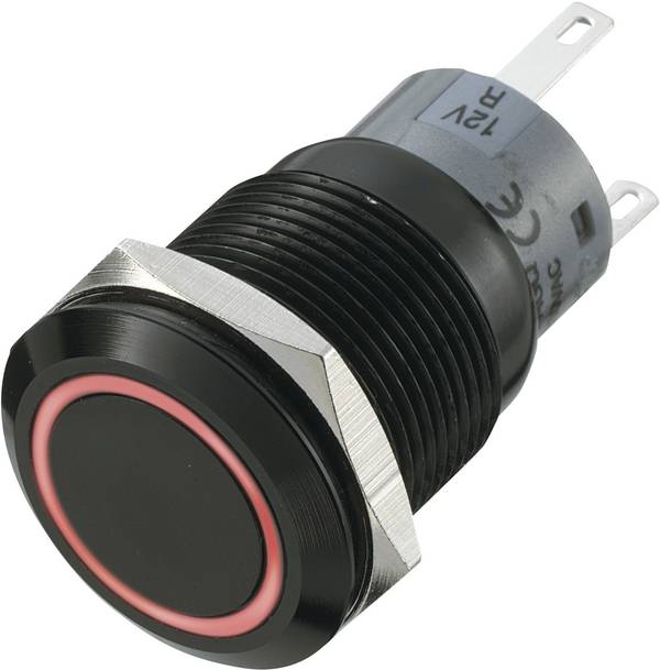 TRU COMPONENTS 702165 LAS1-AGQ-11E/R Pulsante antivandalo 250 V/AC 5 A 1x Off / (On) Momentaneo Rosso (Ø x L) 22 mm x 37 mm IP67 1 pz.