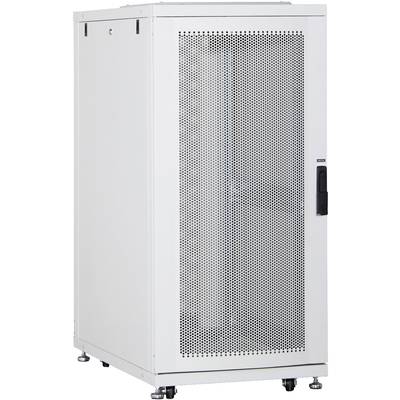 Rack server bianco con porta forata per la ventilazione, idoneo per lo stoccaggio e l'organizzazione di dispositivi IT nei data center.