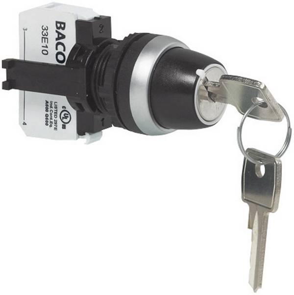 BACO  BAL21LA00G  L21LA00G  Interruttore a chiave  Anello frontale in plastica, cromato      1 x 45 °    1 pz.