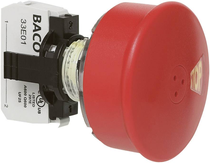 BACO L22DU01G Interruttore di arresto di emergenza Anello frontale in plastica, nero, con indicazione di stato IP69K 1 pz. Pezzo
