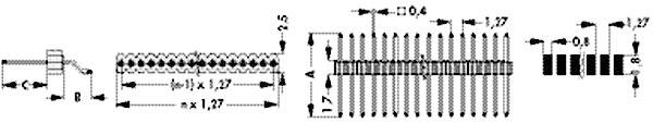 Disegno tecnico di un meccanismo con carico a molla, completo di quote. Mostra molle e distanziali con dimensioni in mm.