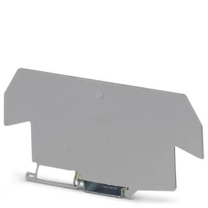 Supporto terminale in plastica per guida DIN in un quadro elettrico. Utilizzato per il fissaggio di morsetti.