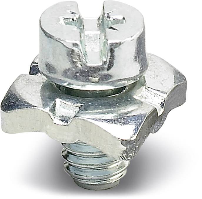 Vite in metallo con testa esagonale argentata e taglio. Adatta per lavori di fissaggio in strutture metalliche.