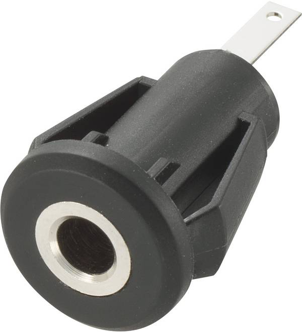 Connettore jack 3.5 mm, presa, montaggio orizzontale, numero di poli: 2, mono, di colore nero, Conrad Components, 1 pz.
