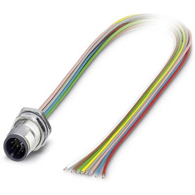 Cavi colorati collegati a un connettore rotondo per connessioni elettroniche.