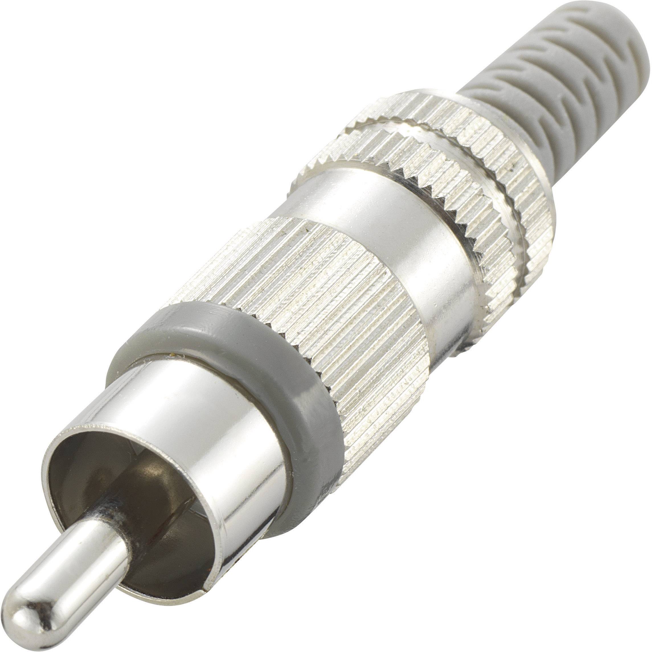 TRU COMPONENTS 719344 Connettore RCA Spina dritta Numero Poli (num): 2 Grigio 1 pz.