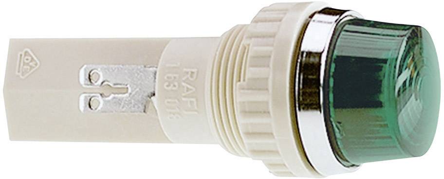 Inserto per segnalazione luminosa verde con attacco a vite, idoneo per dispositivi di visualizzazione e quadri di comando.