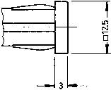 Disegno tecnico di un cilindro con lunghezza di 3 mm e diametro di 12,5 mm.