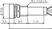Disegno tecnico di un componente cilindrico con le dimensioni indicate 3,5, 9,5 e 11,5. In alto contrassegnato con 'M7 P=0,75'.