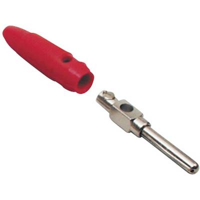 'Supporto rosso per connettori a banana e connettore a banana in metallo. Accessori per connessioni elettriche e attrezzature di test.'