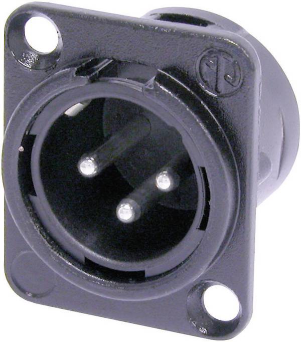 Neutrik NC3MDL1BAG Connettore XLR Spina a pannello contatti diritti Numero Poli (num): 3 Nero 1 pz.