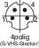 Diagramma di un connettore a 4 poli con numerazione dei poli da 1 a 4 ed etichetta '4pdlg (connettore S-VHS)'.