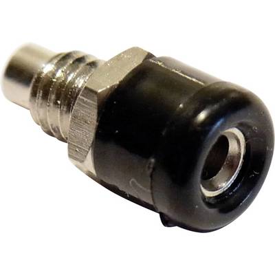 Inserto valvola in metallo nero e argento, forma cilindrica, per pneumatici o applicazioni simili.