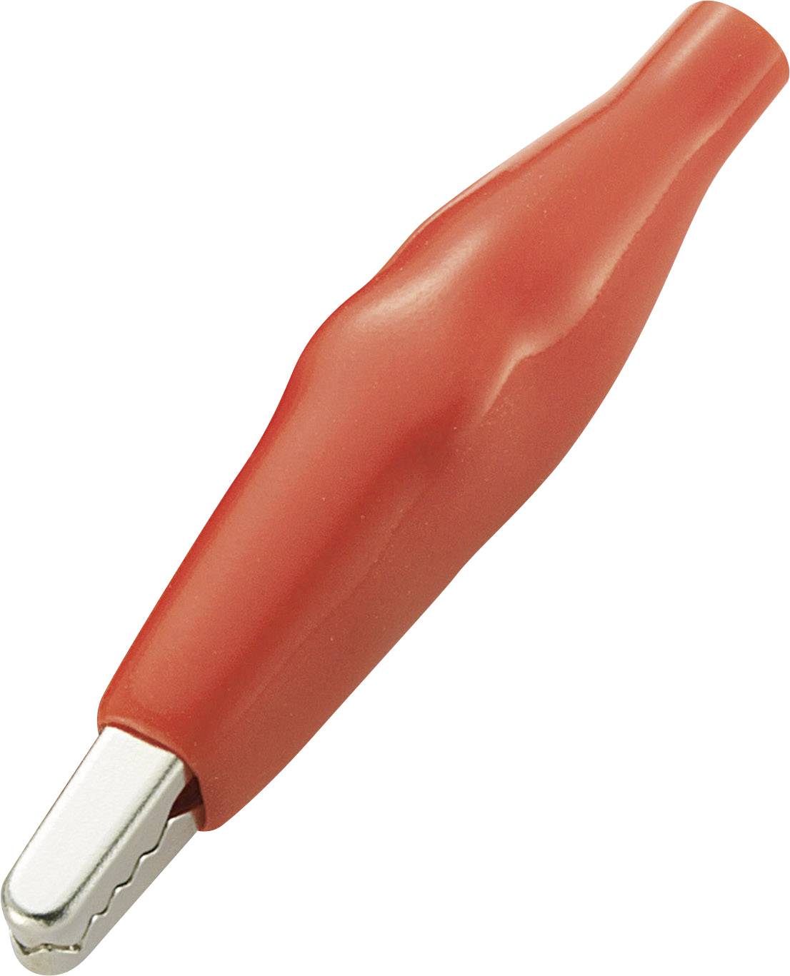 TRU COMPONENTS TC-ACR1RD203 Morsetto a coccodrillo Rosso Campo di serraggio max.: 3 mm Lunghezza: 35 mm 1 pz.