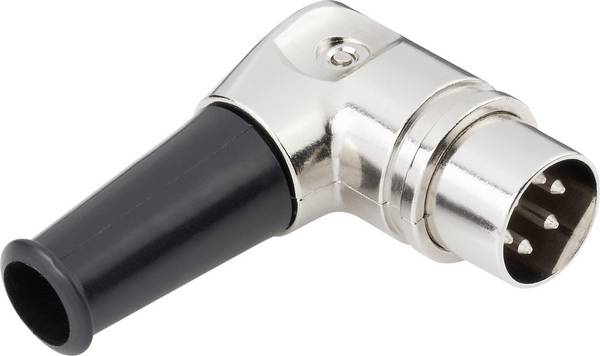 TRU COMPONENTS 1578995 Connettore circolare DIN Spina angolata Numero Poli (num): 5 Argento 1 pz.