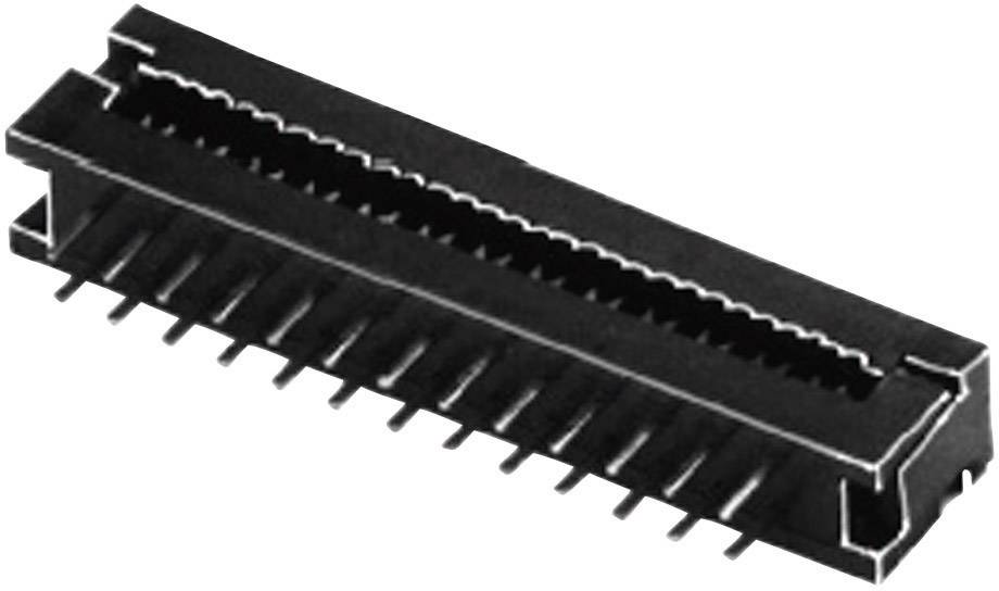 Un connettore elettronico nero rettangolare con più piedini, raffigurato di lato.
