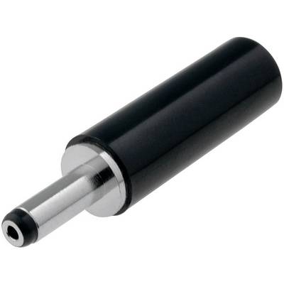 Adattatore o spina cilindrica nera con punta metallica, eventualmente adatto per connessioni o dispositivi elettronici.
