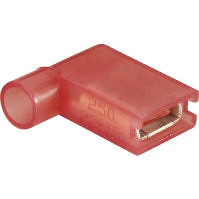 Custodia per connettore a capocorda rosso in plastica, forma rettangolare con apertura laterale per cablaggio, dimensione '250 22-18'.