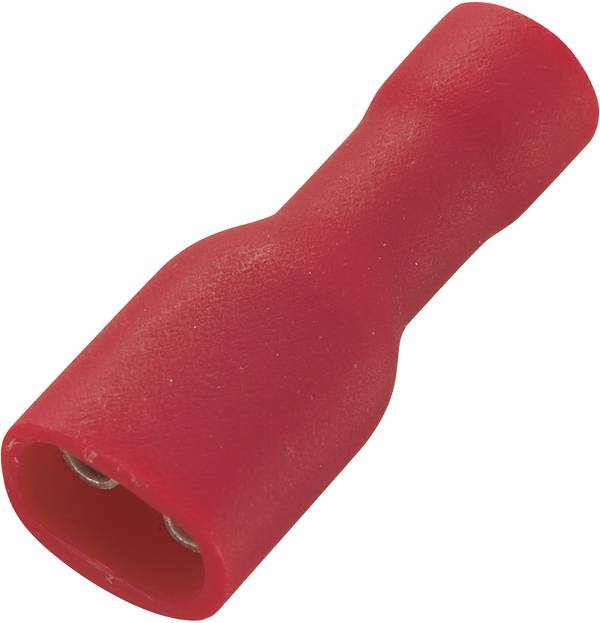 TRU COMPONENTS 1566938 Presa piatta  Larghezza spina: 4.8 mm Spessore spina: 0.5 mm 180 ° Completamente isolato Rosso 50 pz.
