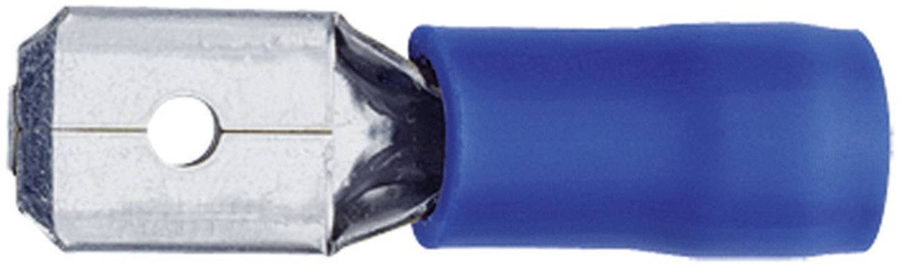 Capocorda metallico con guaina isolante blu, idoneo per il collegamento sicuro di cavi in impianti elettrici.