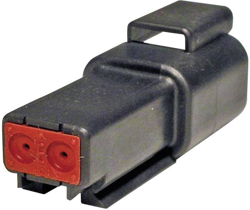 Spina elettrica nera bipolare di forma rettangolare, con area interna rossa e involucro in plastica.