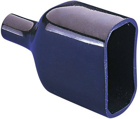 Cappuccio protettivo rettangolare in plastica blu scuro con estremità arrotondata.