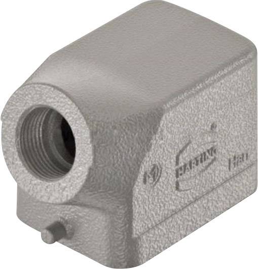 Involucro metallico per connettori industriali, mostrato in vista laterale. Comprende una filettatura per il collegamento.