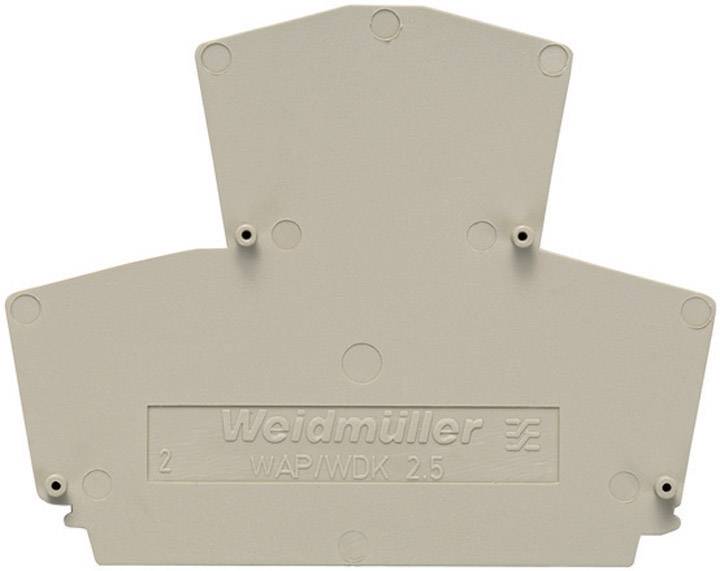 Pannello divisorio beige del marchio Weidmüller, modello 'WAP/WDK 2.5', per la separazione dei morsetti in serie negli armadi elettrici.