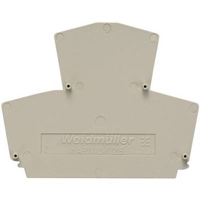 Pannello divisorio beige del marchio Weidmüller, modello 'WAP/WDK 2.5', per la separazione dei morsetti in serie negli armadi elettrici.