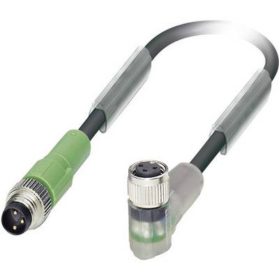 Cavo M8 con connettore e presa a 4 poli, angolati. Idoneo per applicazioni industriali, offre connessioni sicure e robuste.