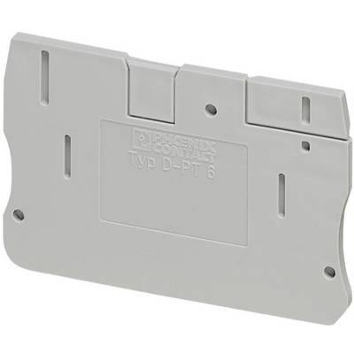 Coperchio grigio della marca Phoenix Contact, tipo D-PT 6, per la protezione e la copertura dei morsetti elettrici di connessione.