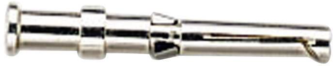 Connettore banana metallico in primo piano, sdraiato di lato. Utilizzato per connessioni elettriche, tipicamente in applicazioni audio.