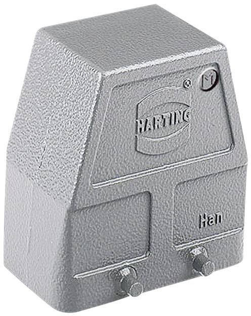 Involucro metallico di un connettore con logo HARTING e marcatura del prodotto 'Han'.
