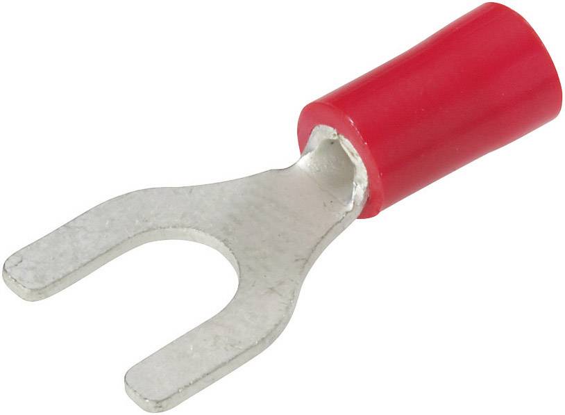 Capicorda rossi a forcella, ideali per connessioni elettriche.