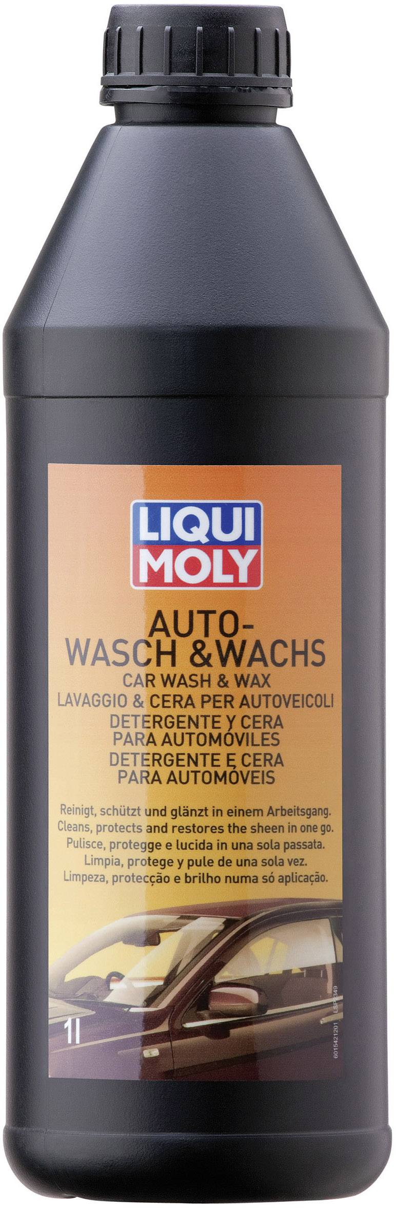 'Liqui Moly Auto-Wasch & Wachs' Bottiglia, 1 litro. Detergente per auto, per lavare e incerare in un unico passaggio.
